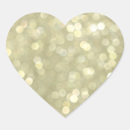Gold Sparkles Heart Sticker (Voorkant)