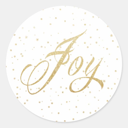 Gold Sparkles Joy-Feestdagen Stickers (Voorkant)