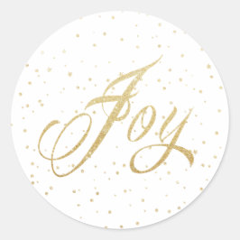 Gold Sparkles Joy Kerst stickers