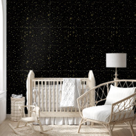 Gold Sparkles on Black Behang