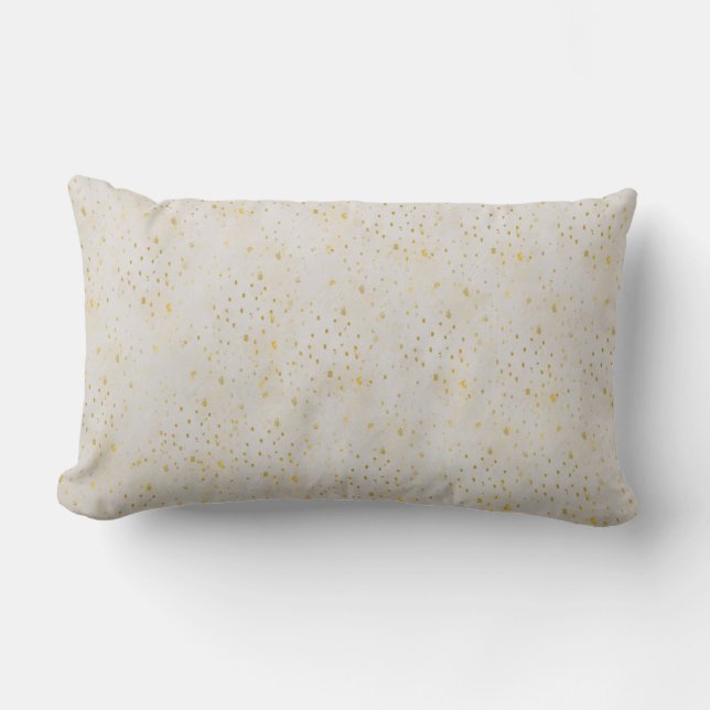 Gold Sparkles op Cream, Lumbar Pillow Kussen (Voorkant)