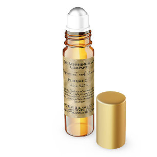 Gold Sparkles Parfum Roller Fleslabel Vierkante Sticker