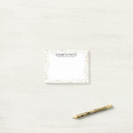 Gold Sparkles & Stars Lijst Post-it® Notes (Op bureau)