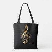 Gold Sparkly Clef Tote Bag (Achterkant)
