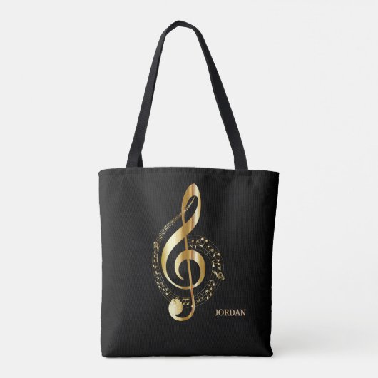 Gold Sparkly Clef Tote Bag (Achterkant)