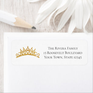 Gold Sparkly Crown Etiket