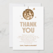 Gold Sparkly Disco Ball Wedding Jubileum Bedankkaart (Voorkant)