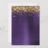 Gold Sparkly Glitter Donker Violet Ombre Folie Save The Date (Achterkant)