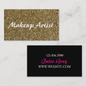 Gold Sparkly Glitter Makeup Artist Visitekaartje (Voorkant / Achterkant)
