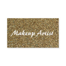 Gold Sparkly Glitter Makeup Artist Visitekaartje