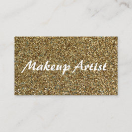 Gold Sparkly Glitter Makeup Artist Visitekaartje