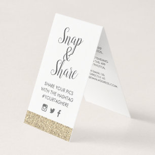 Gold Sparkly Glitter Party Hashtag Kaart