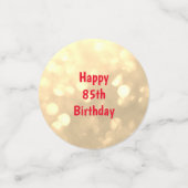 Gold sparkly Happy 85th Birthday ballonontwerp Confetti (Kleine voorkant)