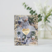 Gold Sparkly Photo Merry Kerstry Feestdagenkaart (Staand voorkant)