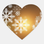 Gold Sparkly Snowflakes Hart Sticker (Voorkant)