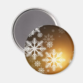 Gold Sparkly Snowflakes Magneet (Voorkant / Achterkant)