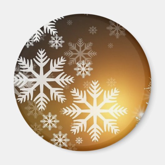 Gold Sparkly Snowflakes Magneet (Voorkant)