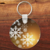 Gold Sparkly Snowflakes Sleutelhanger (Voorkant)