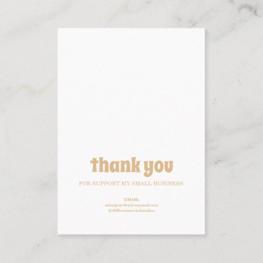 Gold Sparks Oorbel Display Visitekaartje (Achterkant)