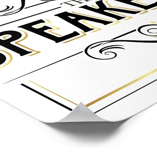 Gold SPEAKEASY-gebarentafdruk Poster (Hoek)