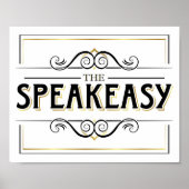 Gold SPEAKEASY-gebarentafdruk Poster (Voorkant)