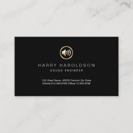 Gold Speaker Icon Sound Engineer Visitekaartje