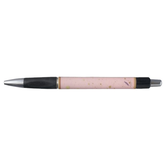 Gold Speckled Dusky Pink Kugelschreiber Pen (Voorkant)