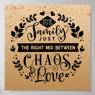 Gold Speckled Inspirerend Family Quote Poster