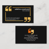 Gold Speech Box Quotting Mark Reporter Journalist Visitekaartje (Voorkant / Achterkant)