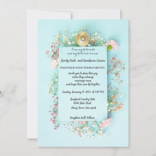 Gold Sphere met ster van David Jewish Kaart (Voorkant)