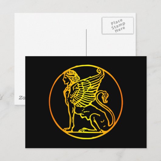 Gold Sphinx Briefkaart (Voorkant / Achterkant)