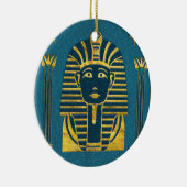 Gold Sphinx hoofd met Egyptische hiërogliefen Keramisch Ornament (Rechts)