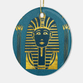 Gold Sphinx hoofd met Egyptische hiërogliefen Keramisch Ornament (Links)