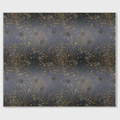 Gold Spider Webs op Black Night Background Cadeaupapier (Vlak)