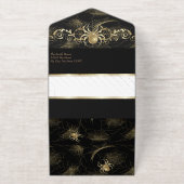 Gold Spiders Halloween Party All In One Uitnodiging (Buiten)