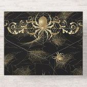 Gold Spiders Halloween Party All In One Uitnodiging (Achterzijde)