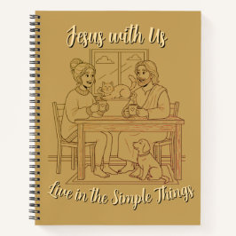 Gold Spiral Notebook, Jesus with Us Prayer Journal Notitieboek