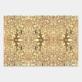 Gold Spirals Triangles Yellow Gustav Klimt Pattern Inpakpapier Vel (Voorkant)