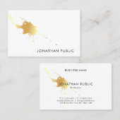 Gold Splash Modern Elegant Professionele Sjabloon Visitekaartje (Voorkant / Achterkant)