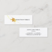 Gold Splash Modern Elegant Sjabloon Professional Mini Visitekaartje (Voorkant / Achterkant)