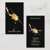 Gold Splash Modern Professionele Elegante Sjabloon Visitekaartje (Voorkant / Achterkant)