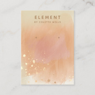 Gold Splats Terracotta Waterverf Earring Display Visitekaartje