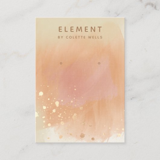Gold Splats Terracotta Waterverf Earring Display Visitekaartje (Voorkant)