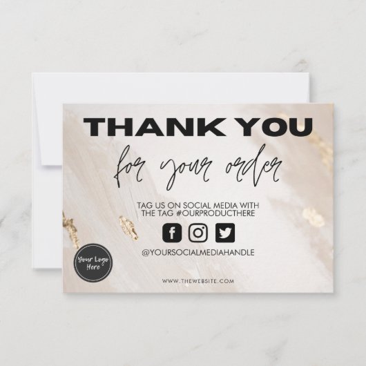 Gold Splatter Beige Hartelijk dank voor de toevoeg (Voorkant)