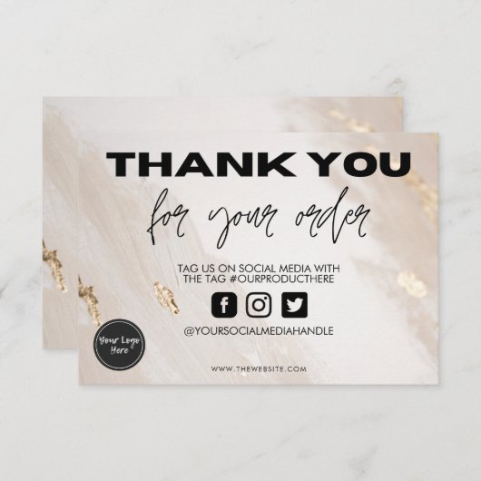 Gold Splatter Beige Hartelijk dank voor de toevoeg (Voorkant / Achterkant)