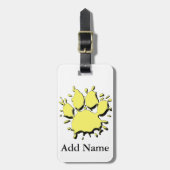 Gold Splatter Dog Paw-tekening Bagagelabel (Voorkant verticaal)