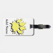 Gold Splatter Dog Paw-tekening Bagagelabel (Achterkant horizontaal)