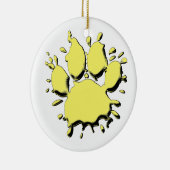 Gold Splatter Dog Paw-tekening Keramisch Ornament (Rechts)