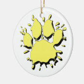 Gold Splatter Dog Paw-tekening Keramisch Ornament (Links)