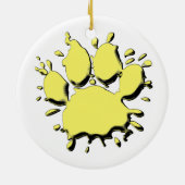 Gold Splatter Dog Paw-tekening Keramisch Ornament (Achterkant)